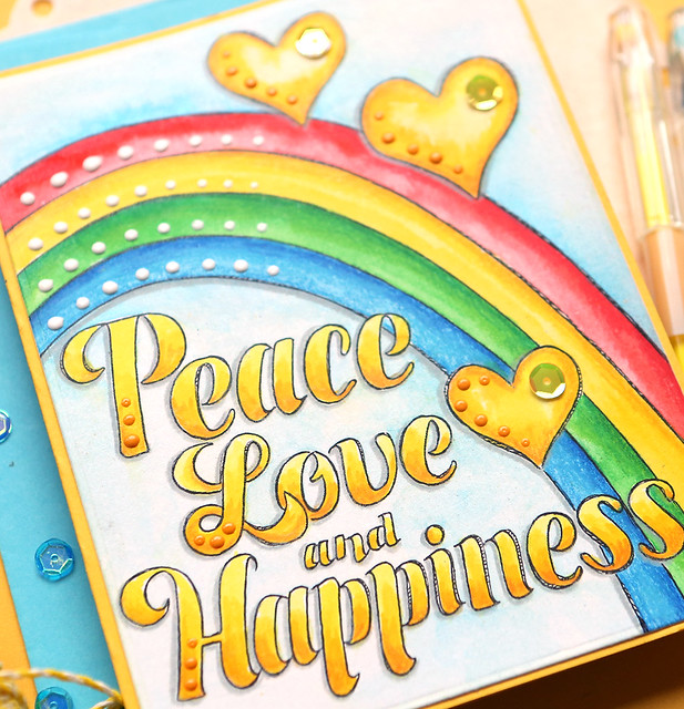 peace love and happiness close up