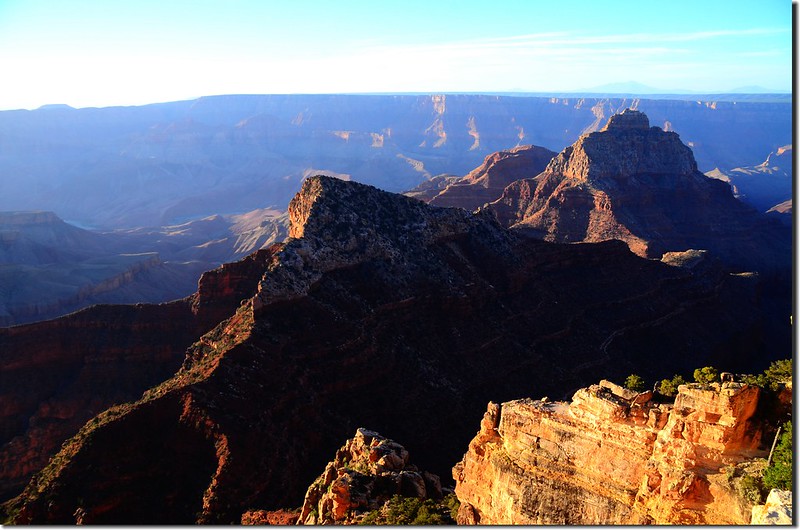 Freya Castle & Vishnu Temple as viewed from  top of Angels Window on the North Rim of the Grand Canyon 2