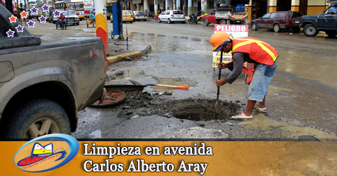 Limpieza en avenida Carlos Alberto Aray