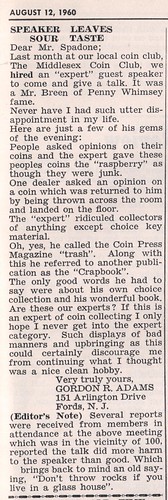Breen Incident - The Coin Press 8-12-60