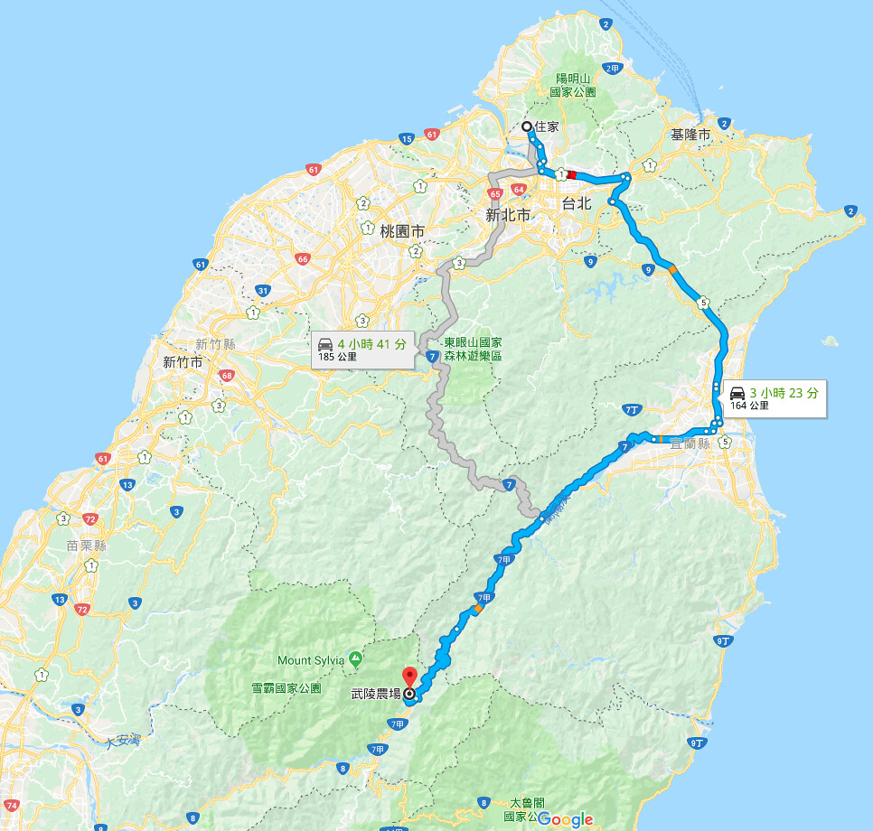 武陵農場 Google Map