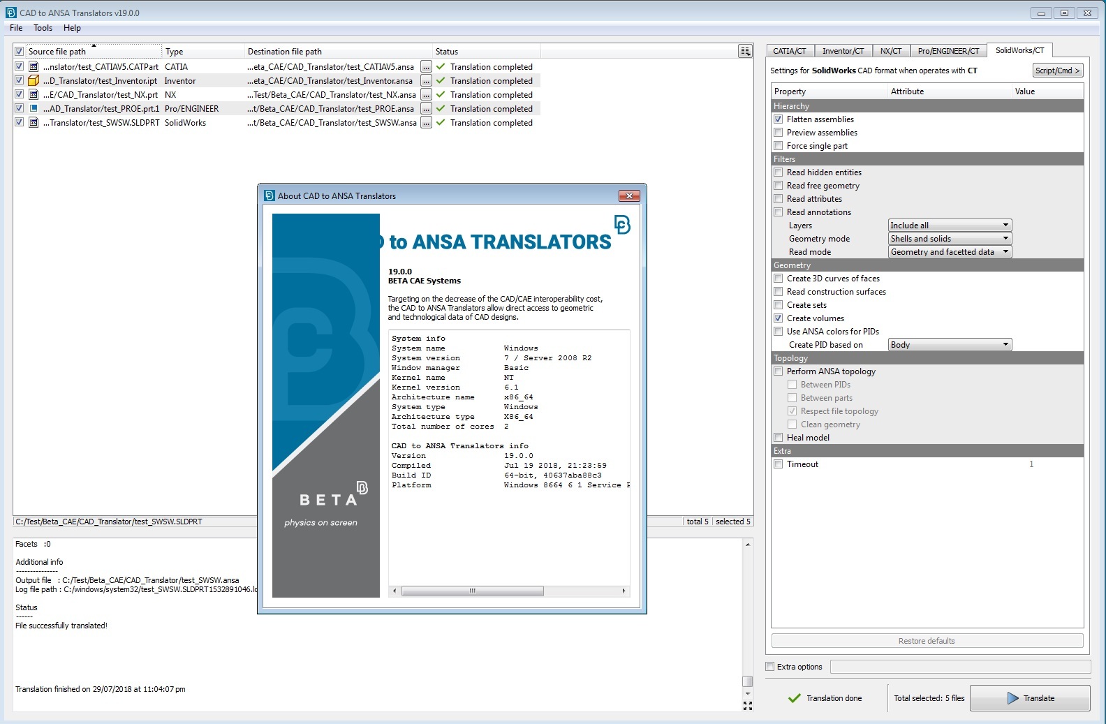 Working with BETA CAE CAD Translator v19.0 full license
