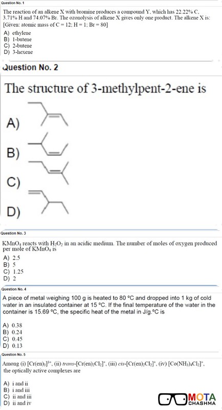 KVPY Mock Test Chemistry Part 2