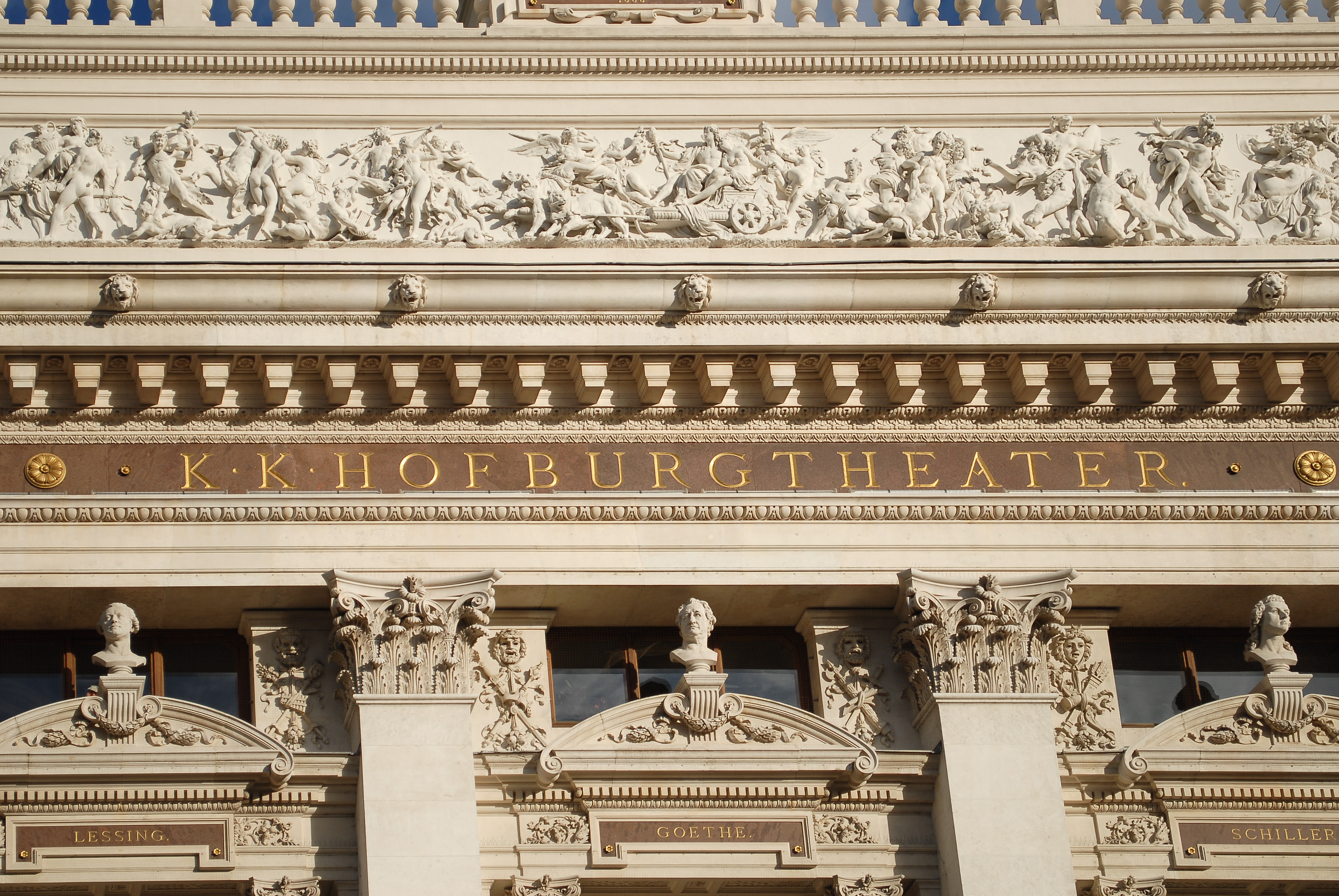 Detail of façade of Burgtheater in Vienna. Photo taken by Mihael Grmek on October 13, 2012.