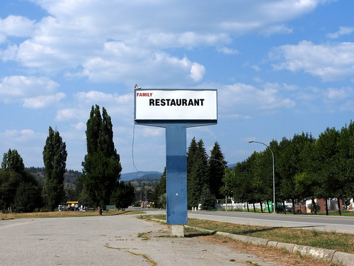 sign restaurant abandoned vacant