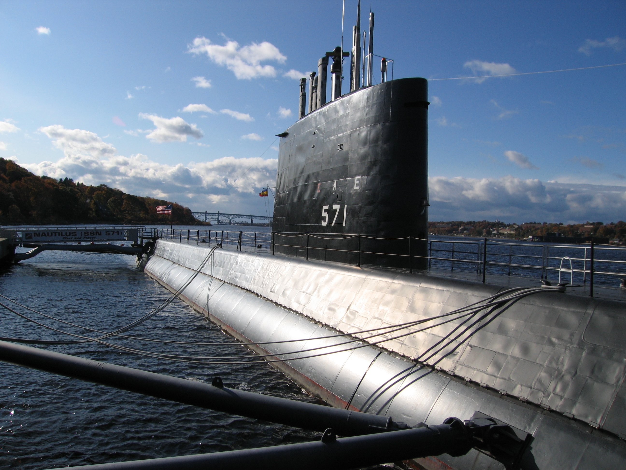 USS Nautilus (SSN-571) permanently docked at the US Submarine Force Museum and Library, Groton, Connecticut. Photo taken on October 29, 2008.