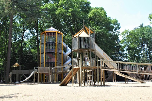 Bokrijk's Playground wih lots of slides