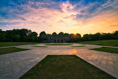 stadium architecture sunset square cloud hdr tree nature outdoor nanjing ancient summer gate sky