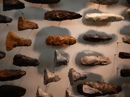 Axes and other tools of flint in the National Museum of Denmark in Copenhagen