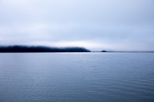 sailboat water fog horizon olga washington unitedstates us