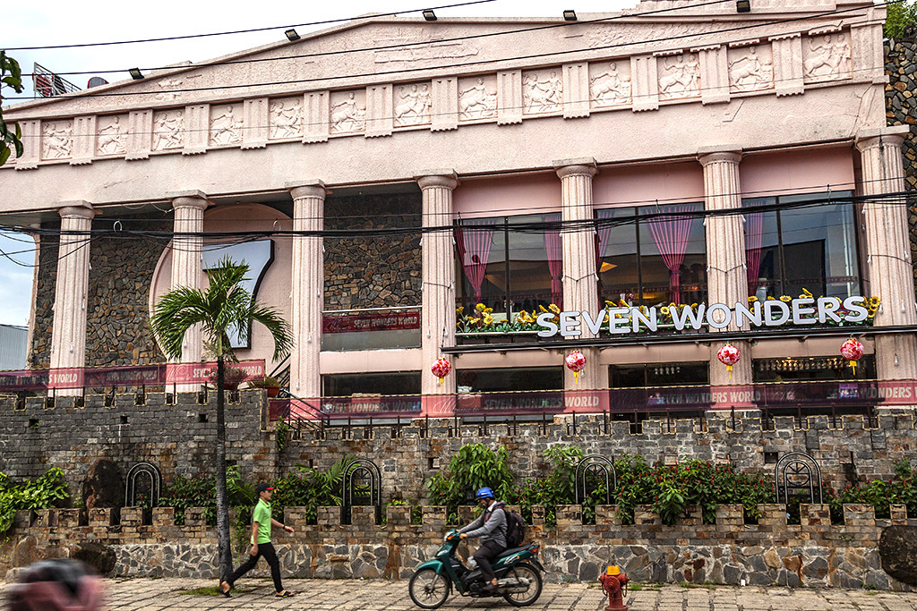 Classical facade on Seven Wonders Restaurant--Saigon