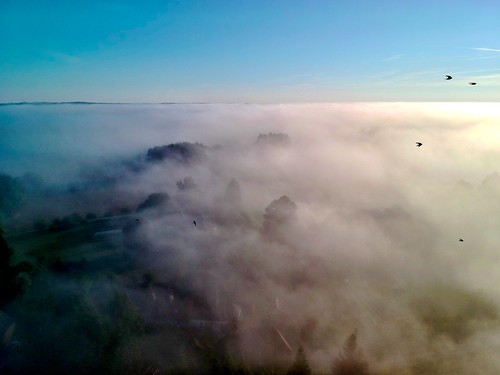 dji djispark drone aerial fromabove clouds mist france dordogne