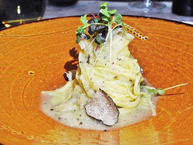 Tagliolini, White Onions, Butter And Sage Sauce, Shaved Fresh Black Truffle