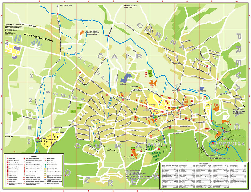 Большая карта Сокобани с улицами