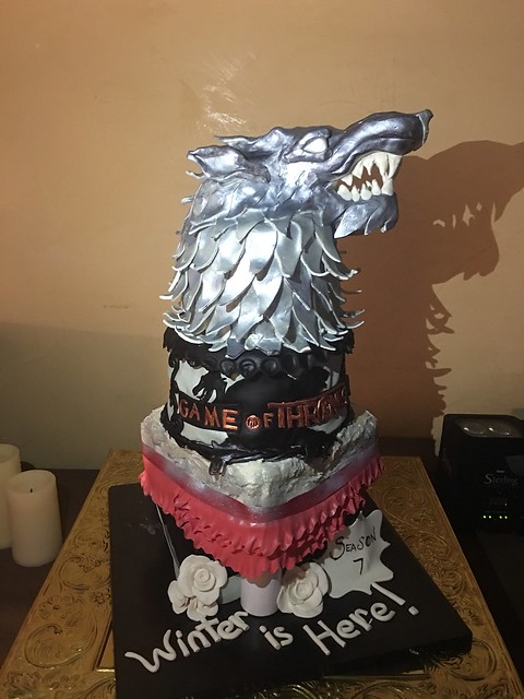 House Stark Season 7 Game of Thrones Cake by Ginger Kunkel of A Sweet Rock Pastry Boutique