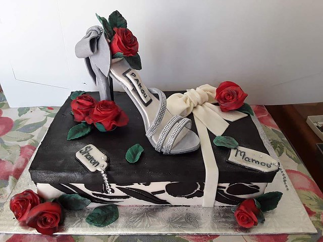 Shoe Cake with Its Box by Stef-any Thé