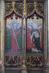 St William of Norwich and St Lucy (rood screen, 15th Century, restored)