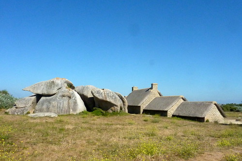 France - Brittany - Menehem - thatched houses