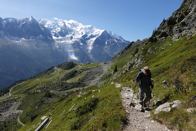 Uphill towards the Aiguilles Rouges