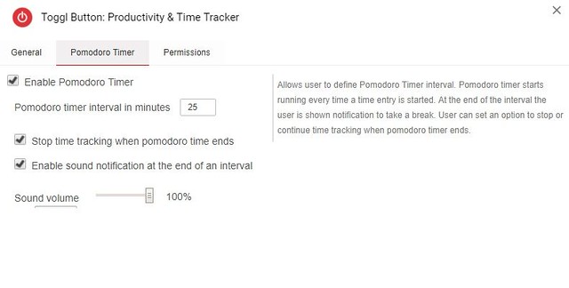 Enable Pomodoro Time Tracking on Toggl