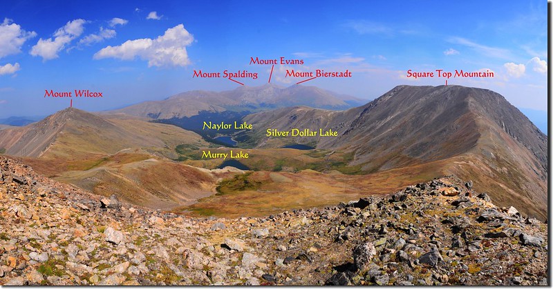 A panorama looking east from the south ridge of Argentine Peak 1