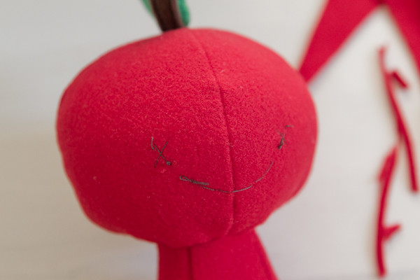 My Little Apple Head: stitched face