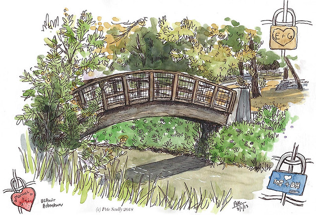 arboretum bridge with padlocks