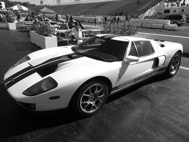 Black and White Sports Car