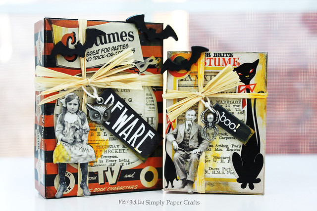 Meihsia Liu Simply Paper Crafts Mixed Media Halloween Box Wrap Tim Holtz Simon Says Stamp 2