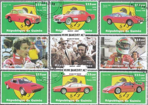 Známky Guinea 1998 Enzo Ferrari, razítkovaná séria
