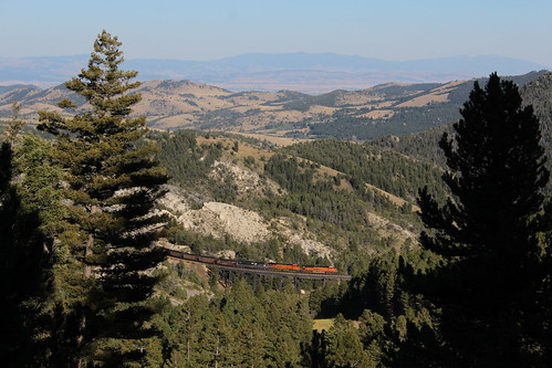 bnsf ns mrl trains sd70ace es44ac ac44cw bridge mountain blossburg elliston montana mullan pass