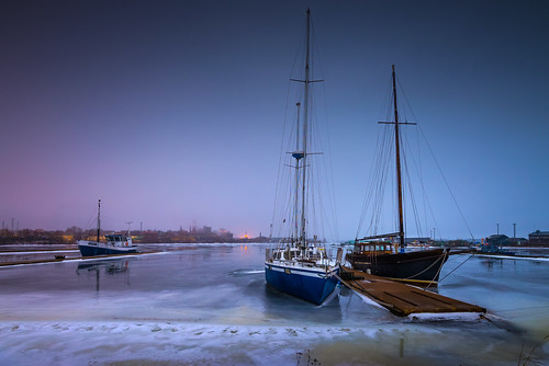 jyrki salmi kotka finland sailing boat evening winter ice