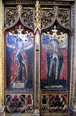 St Thomas of Canterbury and St Agatha (rood screen, 15th Century, restored)