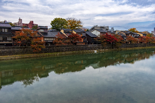 kanazawa rivière asano river paysage landscape automne autumn japon japan