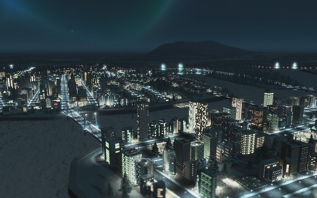 Miasta Skylines - Miasto nocą