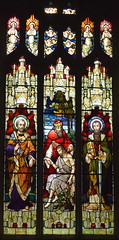 Good Samaritan flanked by St Peter and St Paul (Mayer & Co, 1912)