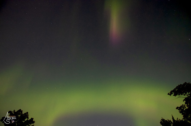 (Northern Lights)Aurora Borealis over South Bay Munising, MI