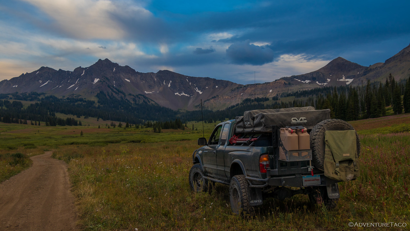 toyota tacoma in the mountains