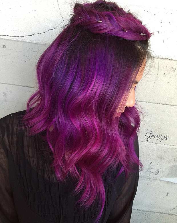 Bold Dark Purple Hair Color -Incredible Hair Color Ideas Trending 15