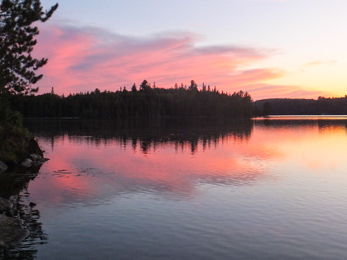 time water lake sunset