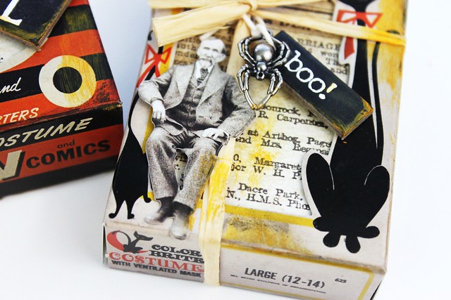 Meihsia Liu Simply Paper Crafts Mixed Media Halloween Box Wrap Tim Holtz Simon Says Stamp 4