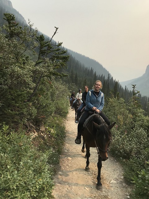 Trail ride at the Plain of Six Glaciers