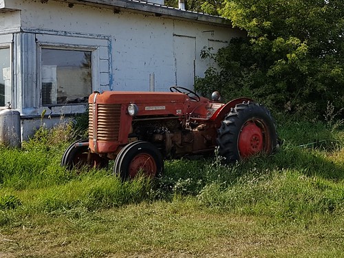 old rusty masseyferguson tractor mf 50 red rural