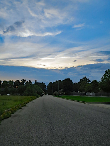 lumberton nc northcarolina robesoncounty sky clouds evening dusk cloudformation tree trees foliage grass lawn greenery roadside august summer summertime monday street paved pavement independencedrive canon powershot elph 520hs