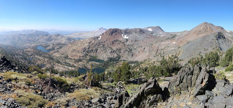 Panorama view south from Dicks Pass on the Pacific Crest Trail