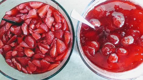 Macerated Strawberries & Strawberries in Syrup