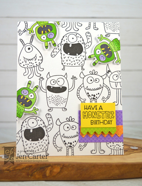 Jen Carter Monsters Ink Stitched Chevron Birthday 7