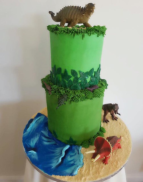 Two Tier Dinosaur Cake from Cakes by Noora