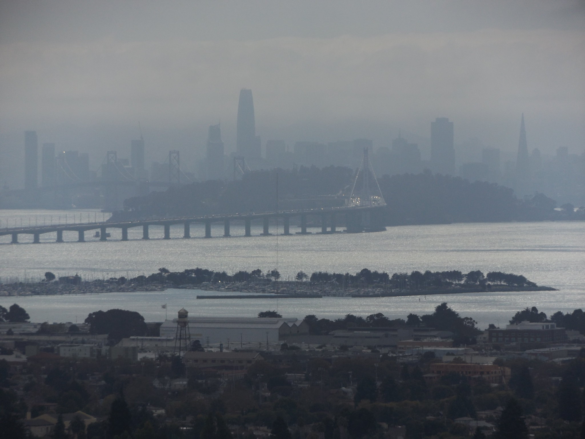 San Francisco on a Gloomy Day from Sather Tower, UC Berkeley, California, USA, 5 September 2018