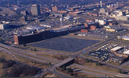 Downtown Durham, NC before the addition of a minor league baseball stadium
